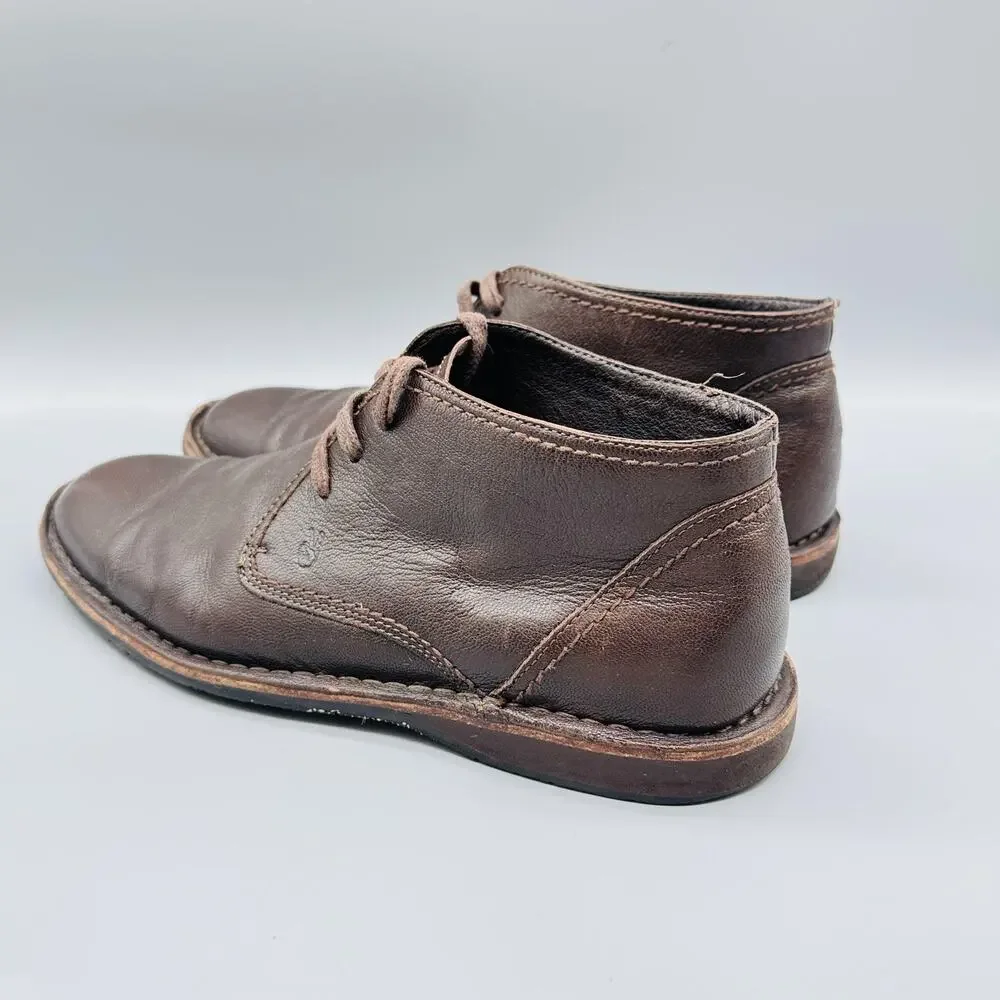 John Varvatos Boots Mens 10 Brown Leather Chukka Ankle Lace Up Casual Comfort